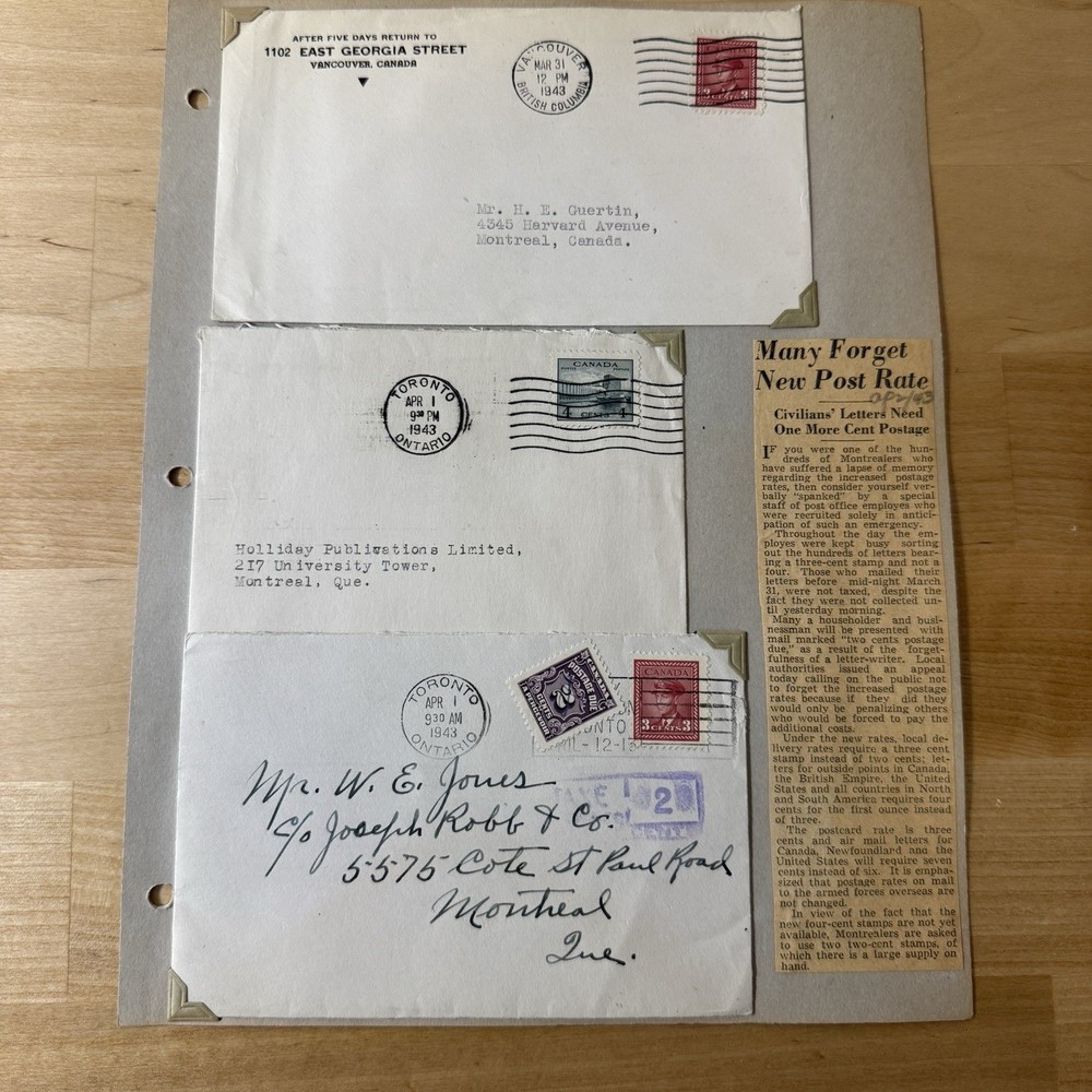 Incredible Canada Postage Due Cover Collection + Embargo, Excise, Rate Increases