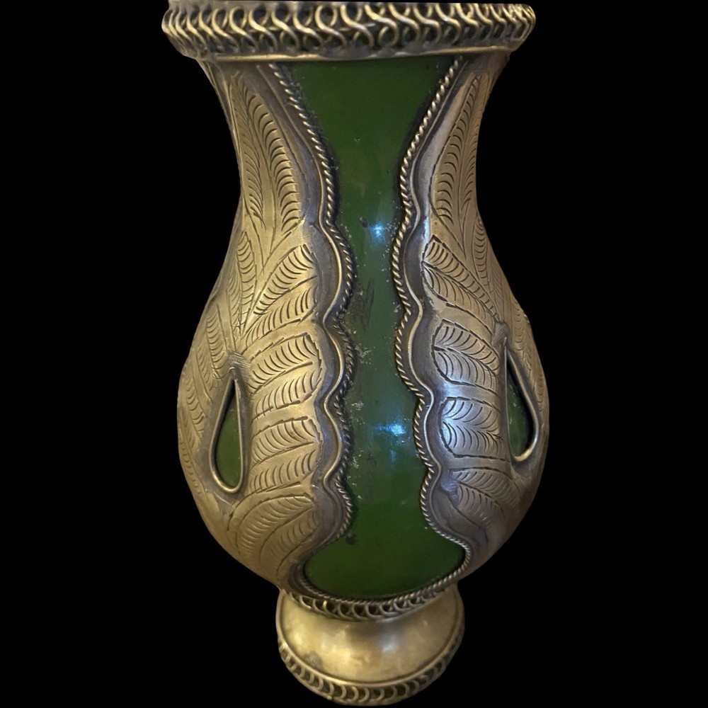 Antique Metal & Ceramic Urn/Vase