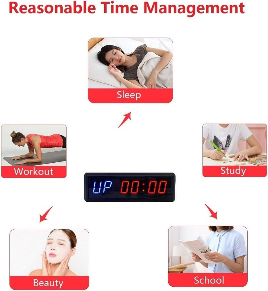 1.5" LED Gym Interval Timer Remote Control Stopwatch