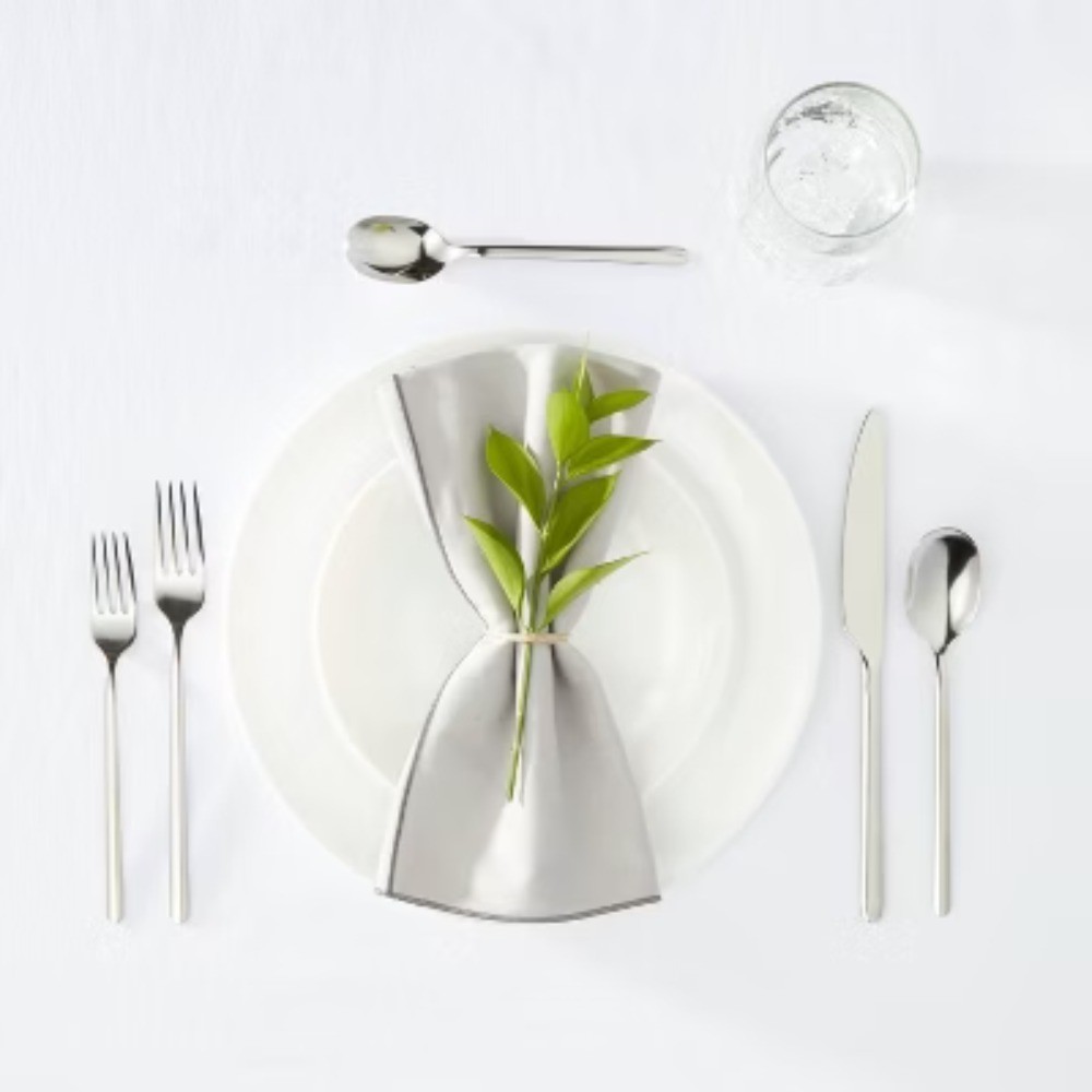 20pc Flatware Set Silver - Room Essentials: Stainless Steel Silverware Set,