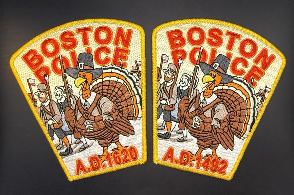 Boston Police Patch Set Thanksgiving - MA