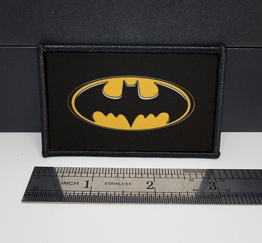 Comic Book Inspired Morale Patch Custom Tactical Bat Man Logo 2x3 inch