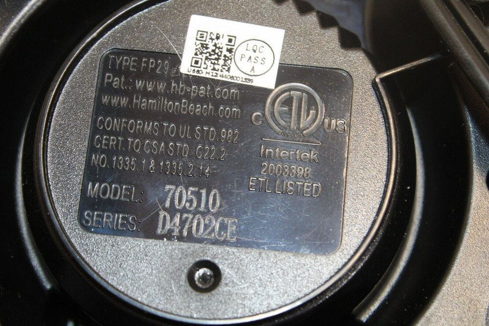 Hamilton-Beach 70510 Food Processor Replacement Part Motor Base