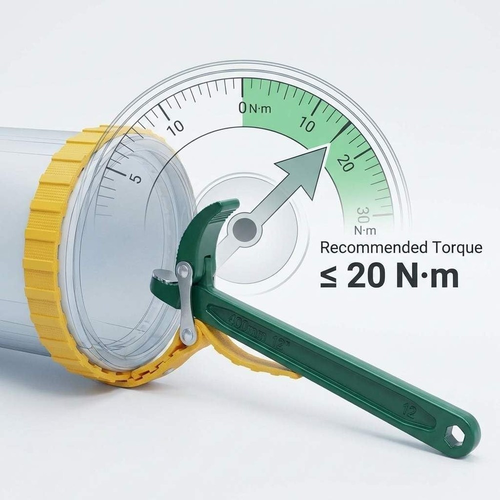 Rubber Strap Oil Filter Wrench - Adjustable 8" Capacity