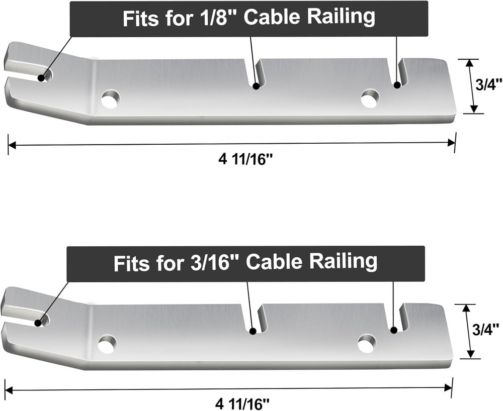 Custom Cable Railing Wrenches Fitss 1/8" and 3/16" Cable Railing Fitsting Tool
