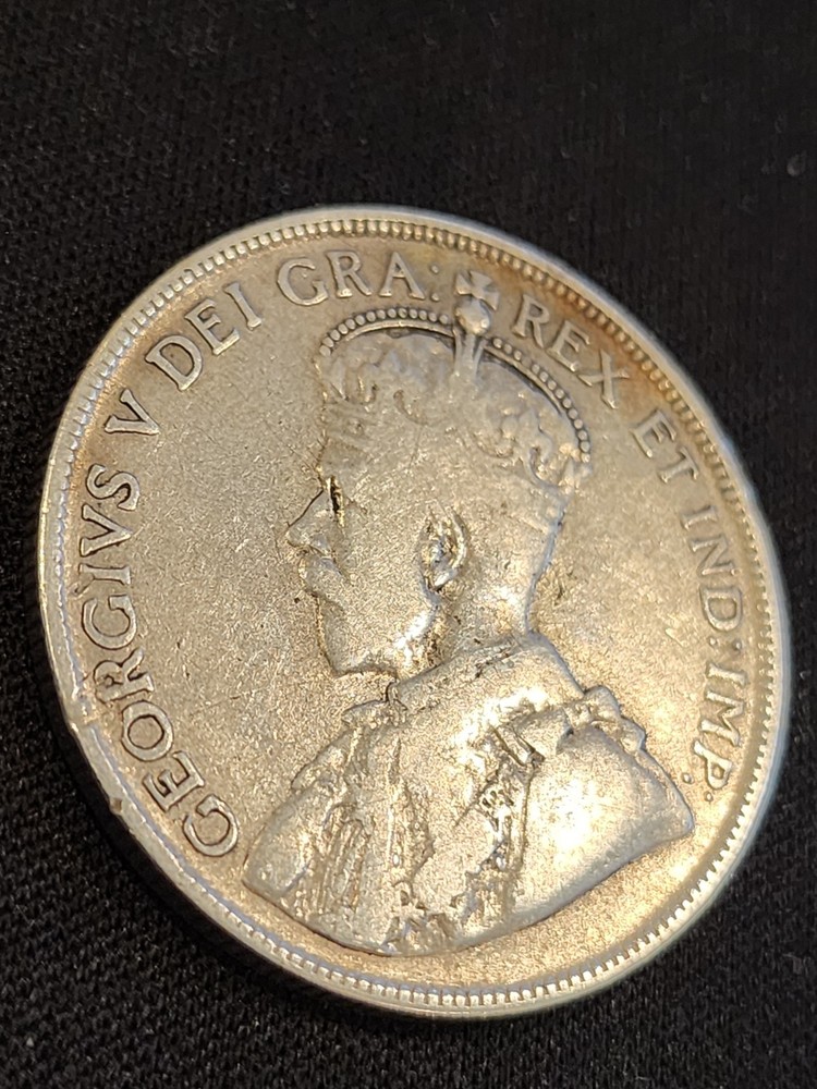 1929 Canada 50 Cents Silver Coin
