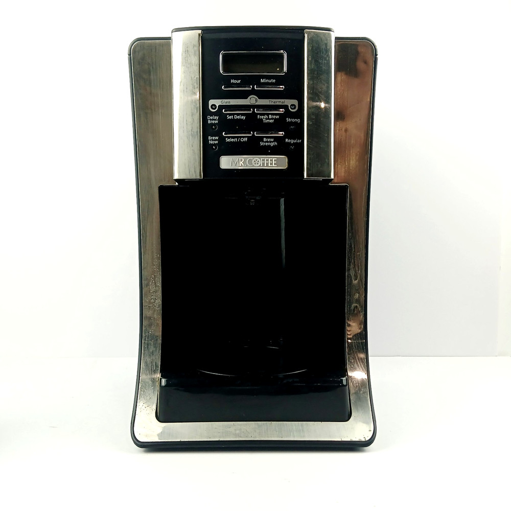 Mr. Coffee 12 Cup Coffee Maker Programable Black/Chrome Needs Cleaned Works Exc