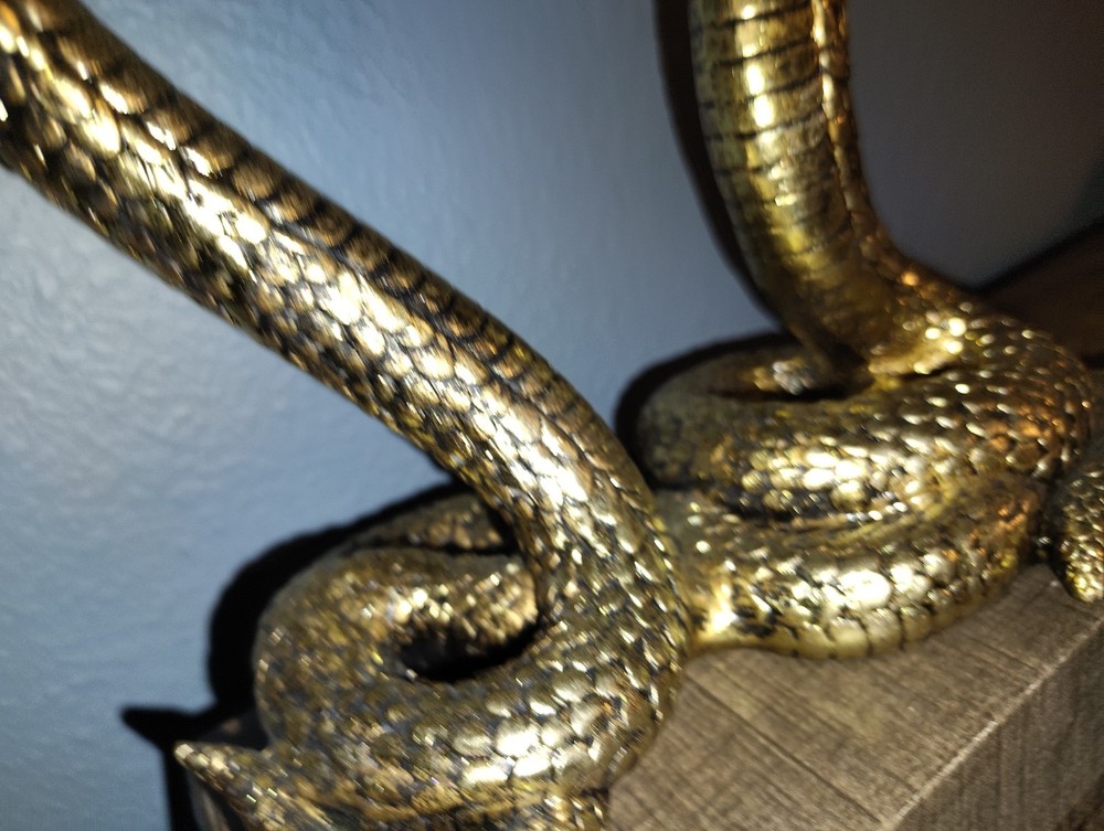 Golden Cobra Snake statue