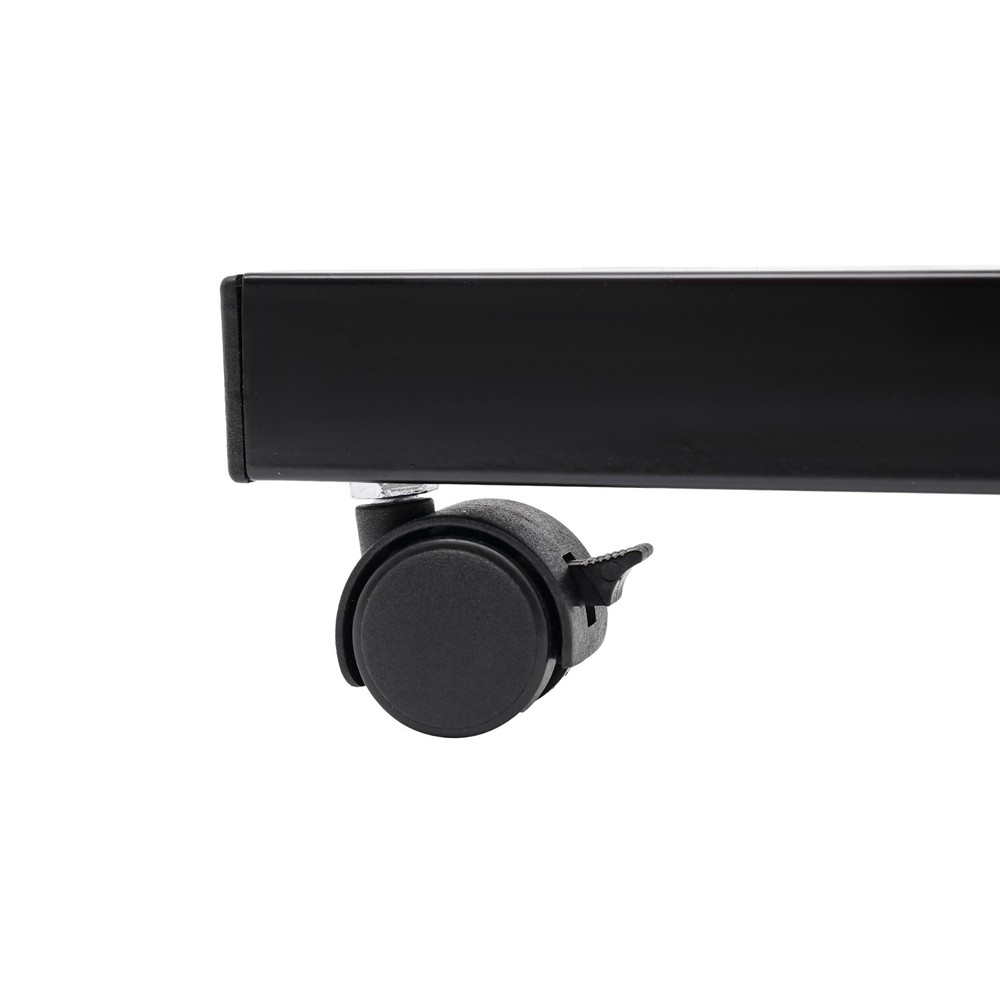 Rolling Laptop Desk Adjustable Height Computer Table Stand up Office w/ Storage