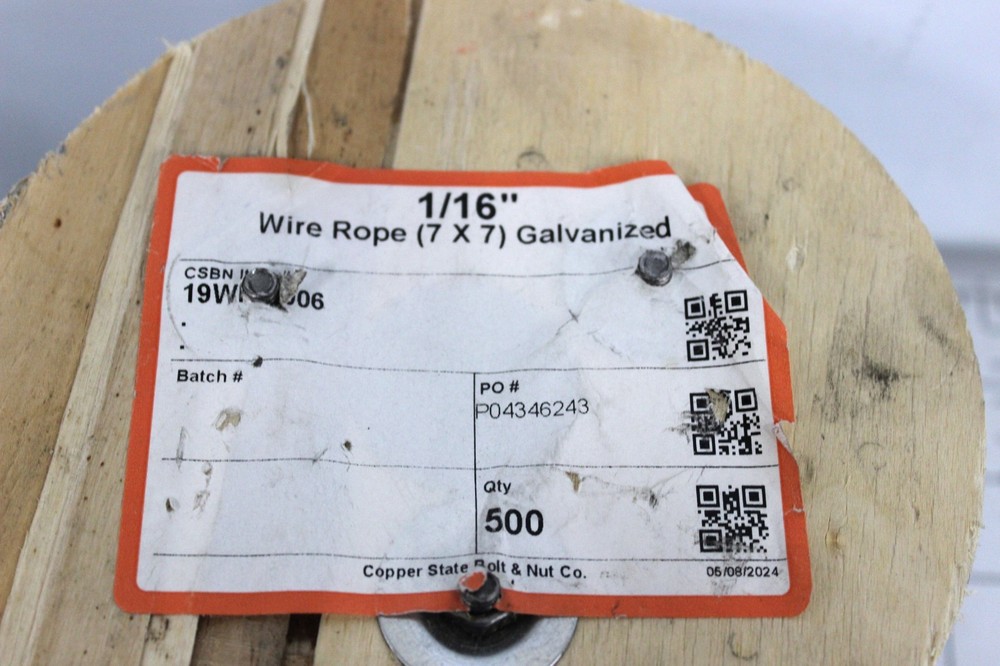 Galvanized Aircraft Cable 1/16" 7x7, 500 FT/ Reel for DIY Decking Railing System