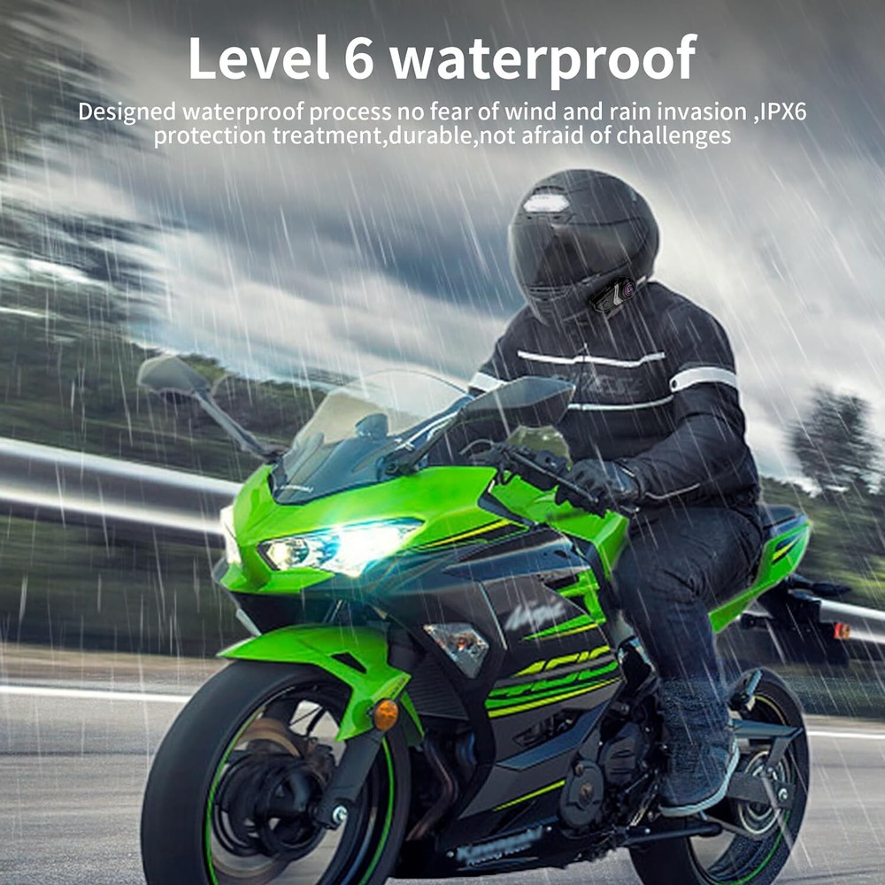 Motorcycle Bluetooth Headset Motorcycle Helmet Bluetooth intercom 2 Riders 800M