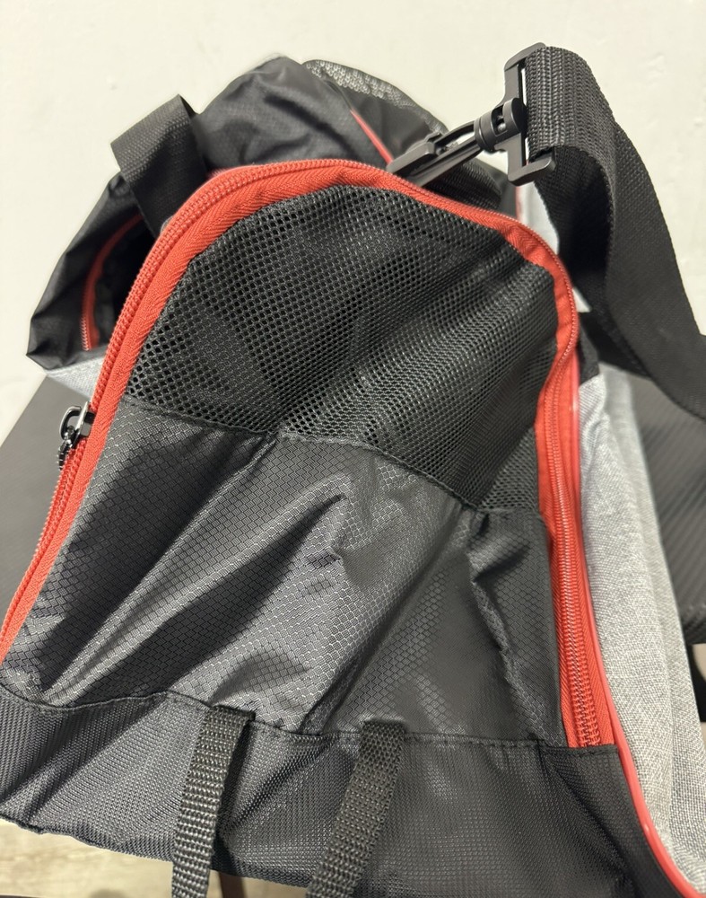 Puma Foundation Duffel Bag with Removable Shoulder Strap, Grey/Red - NWT!