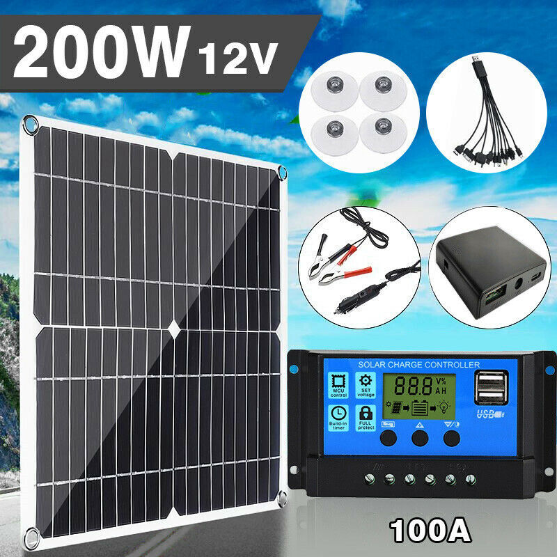 6000W Solar Panel Kit Solar Power Inverter Generator 100A Home 110V Grid System