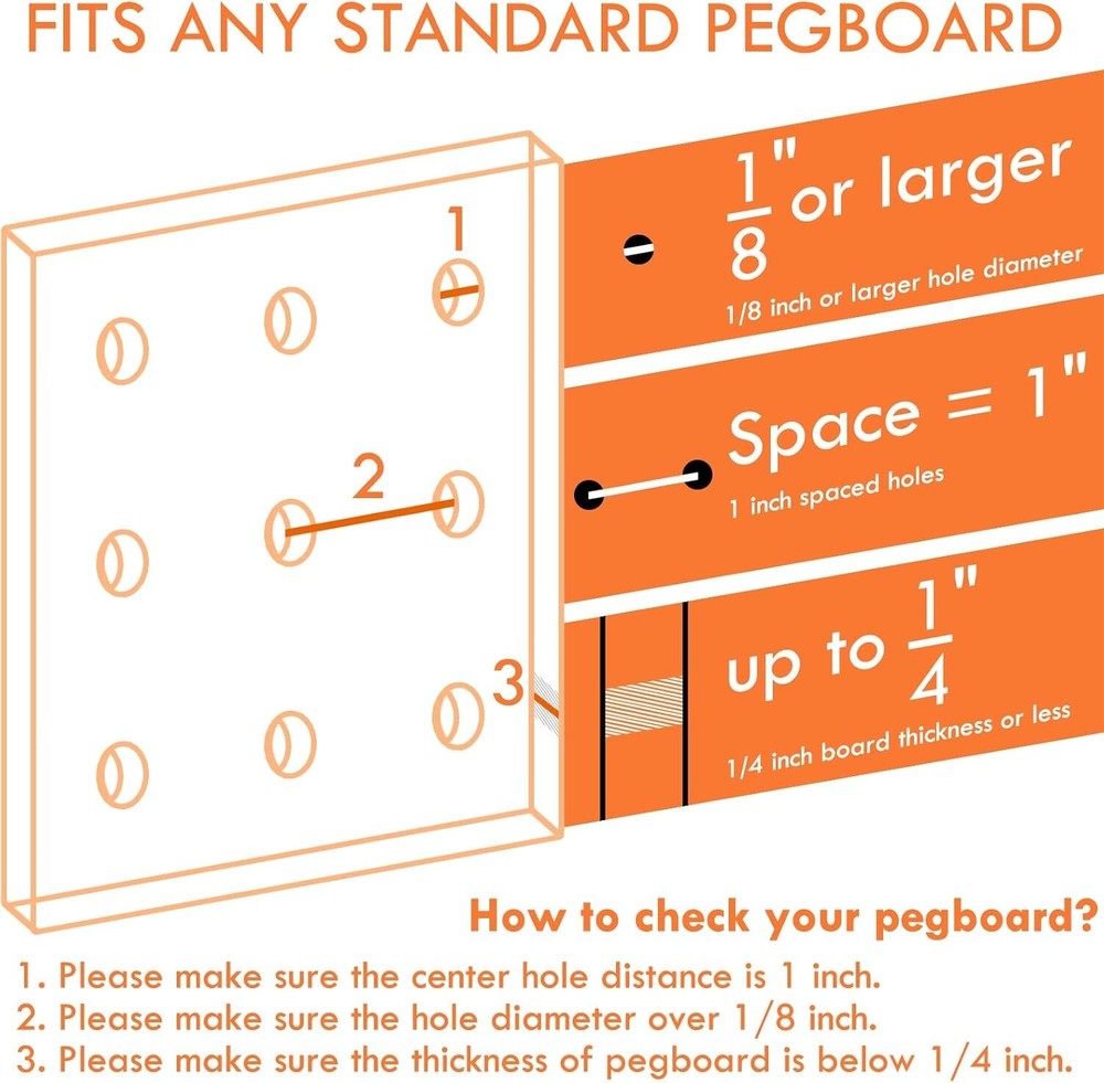 Versatile Pegboard Accessories Set: 18 Techniques for Craft & Tool Organization