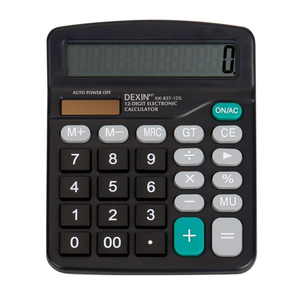 Desktop Calculator 12 Digit Display Battery Solar Basic Big Button Business Home