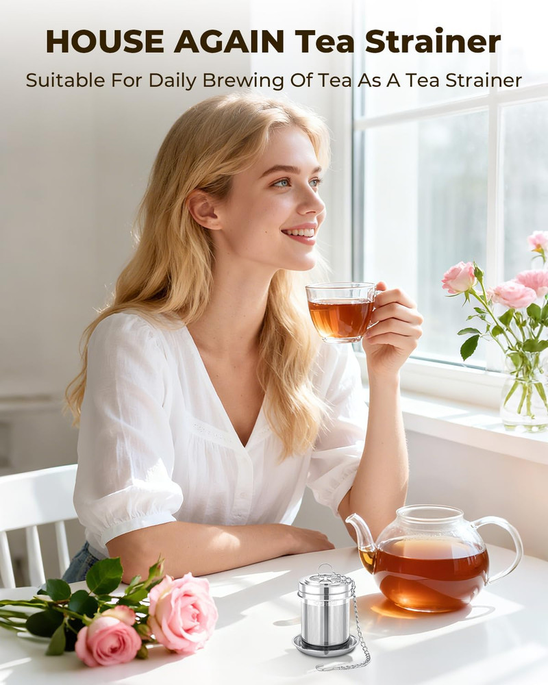 2 Pack Stainless Steel Tea Strainers Fine Mesh Loose Leaf Infusers
