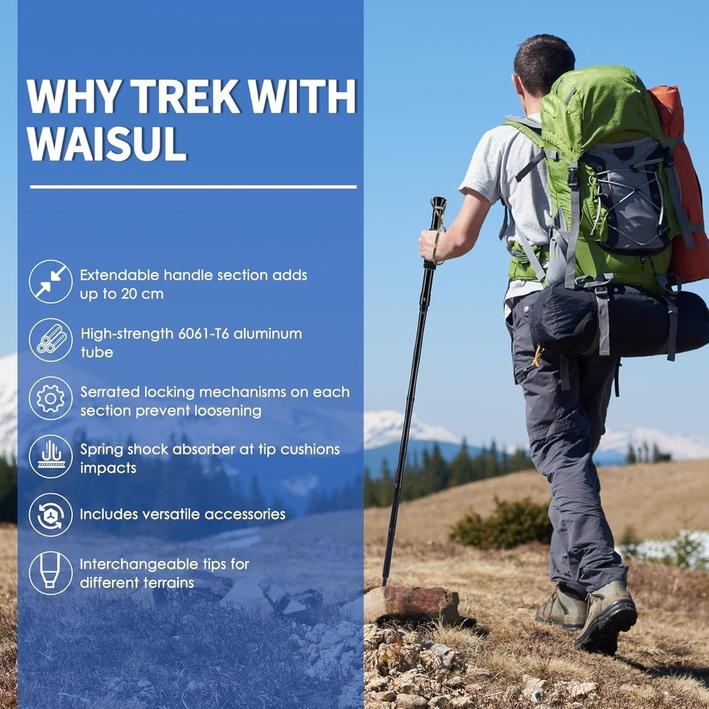 Tactical Survival Walking Staff - Unique Locking System