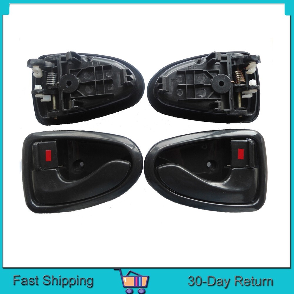 Inside Front Rear Left Right Door Handle Black For 2000-2006 Hyundai Accent 4Pcs