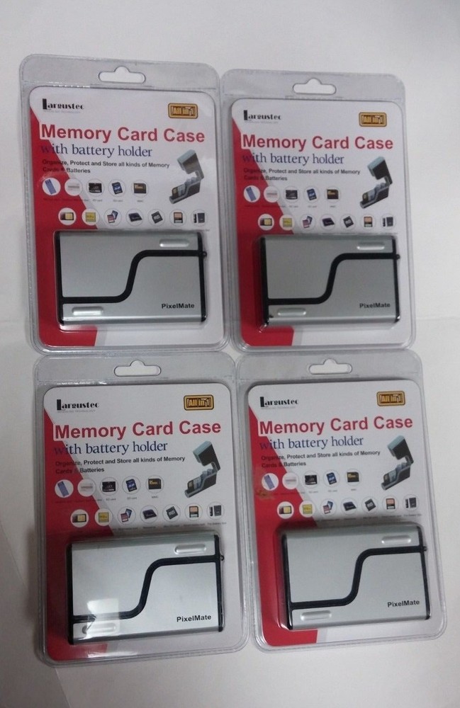 4 pack Largustec Memory Card Case With Battery holder