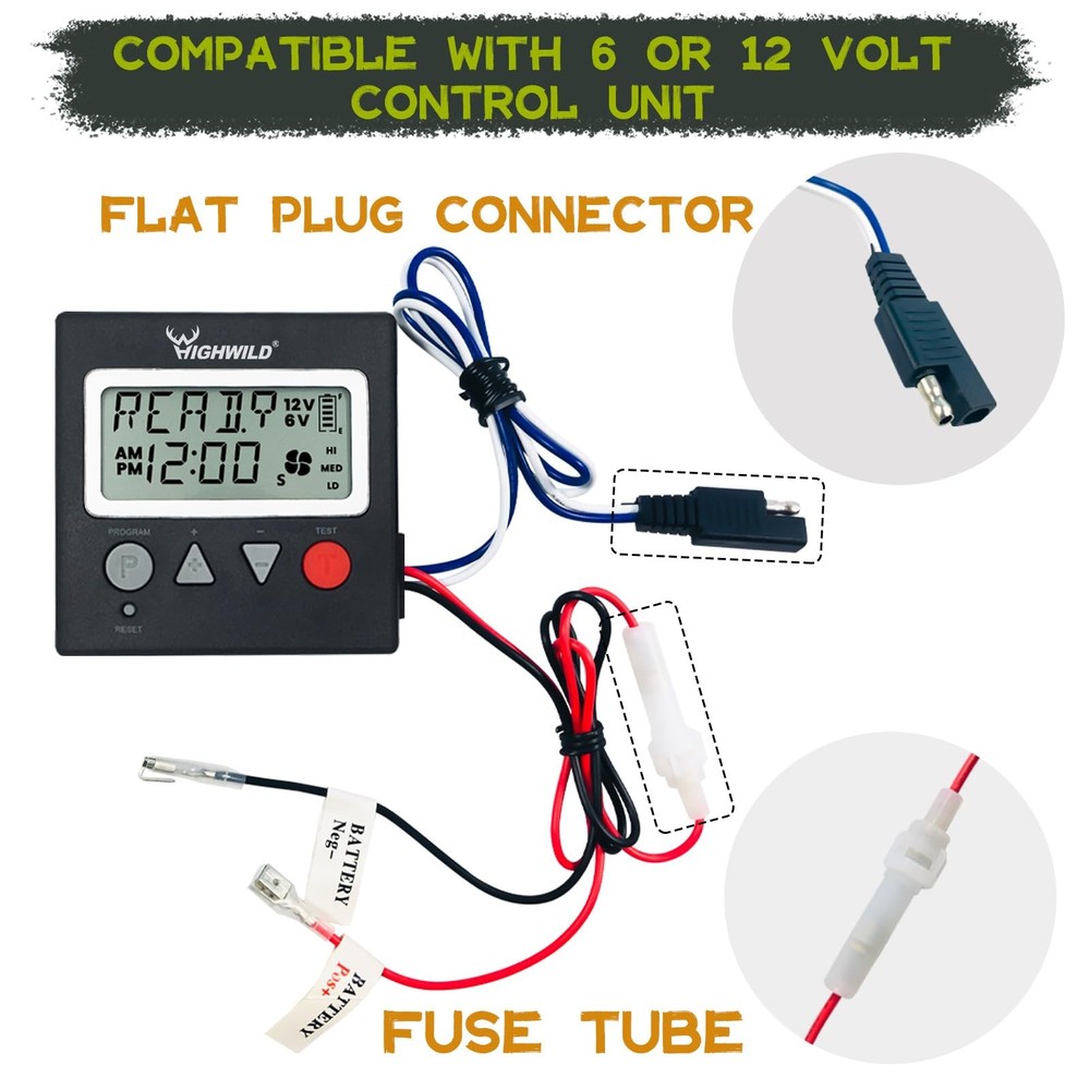 Universal 6V/12V Digital Timer for Game Feeders - Precise Control