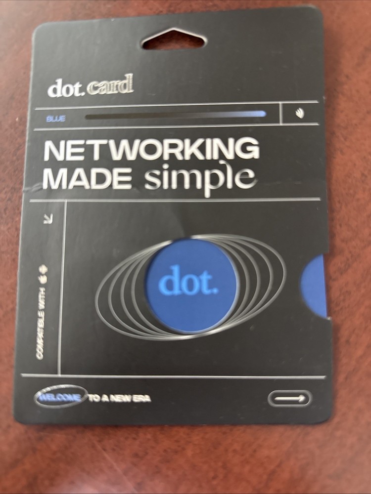 NEW dot.card Digital Networking Business DotCard Tap Share iOS/Android - Blue