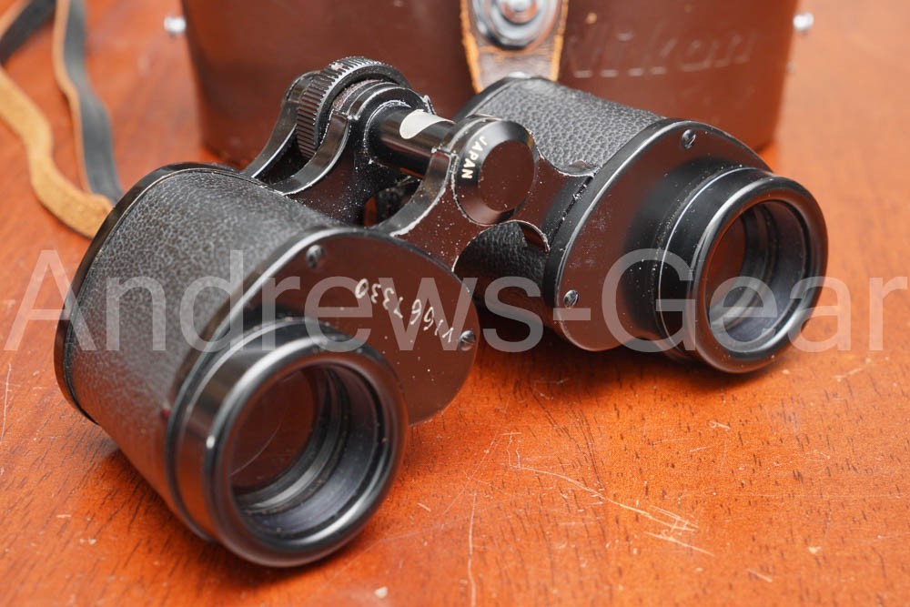 Nikon Compact Binoculars Vintage with Leather Case