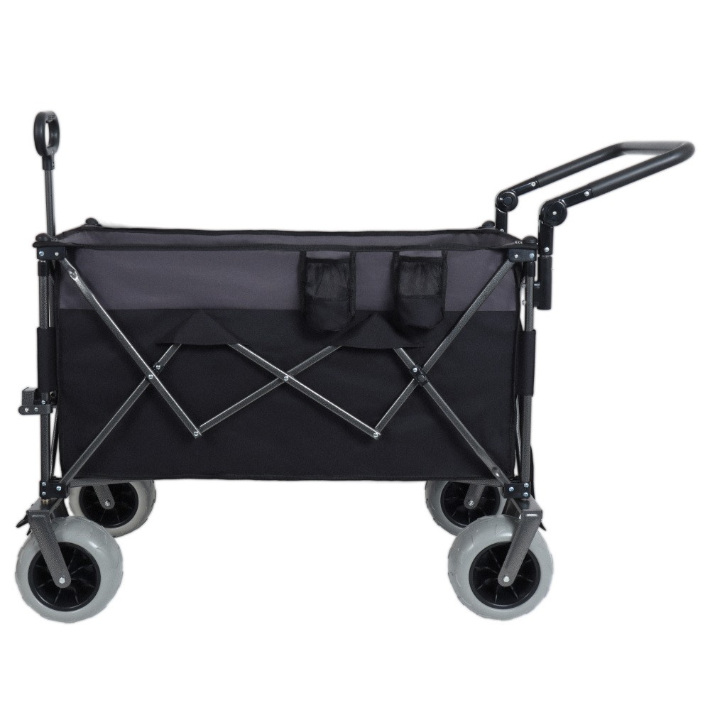 Multi-Functional Push-Pull Folding Wagon Cart with Rotating Handle Beach Tires