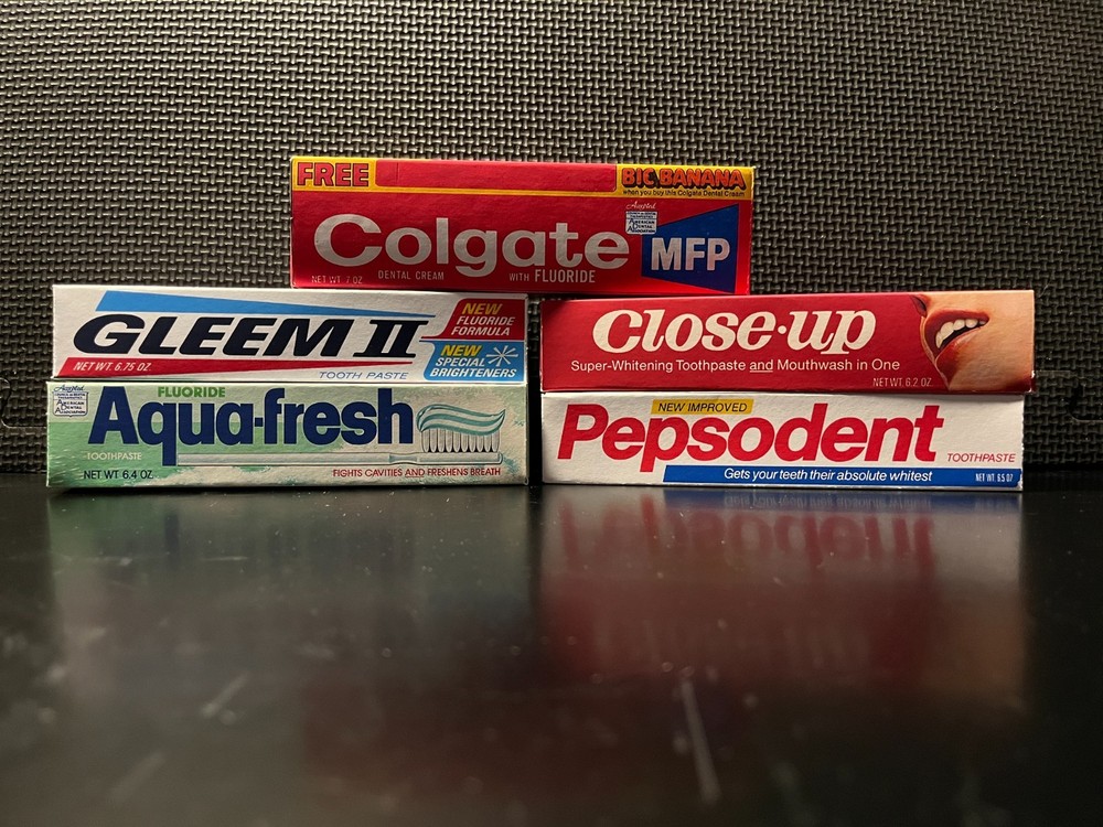 1970's Toothpaste - 5 emtpy custom design display boxes
