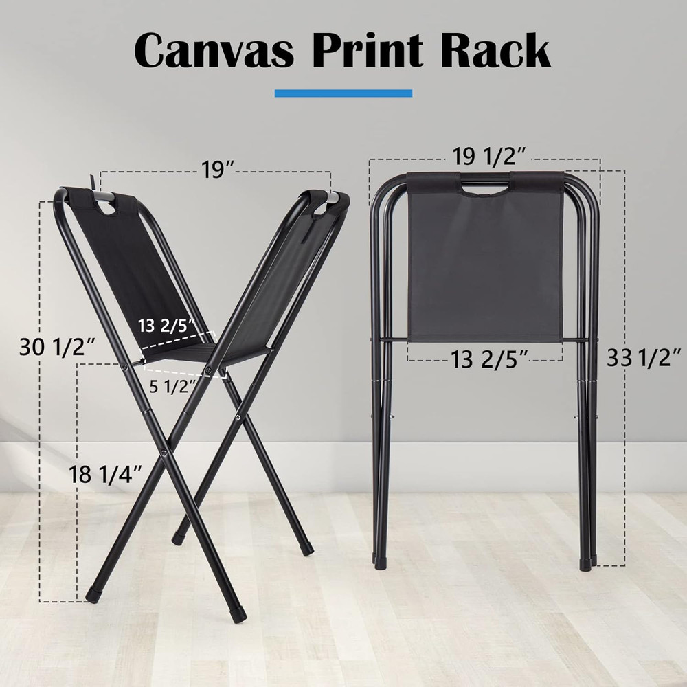 Small Canvas Print Rack - Portable Folding Art Display Rack for Posters, Artwork