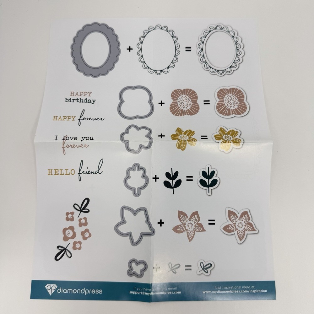 Diamond Press DP Doodle Frames Dies & Stamps Set Over 30 pieces