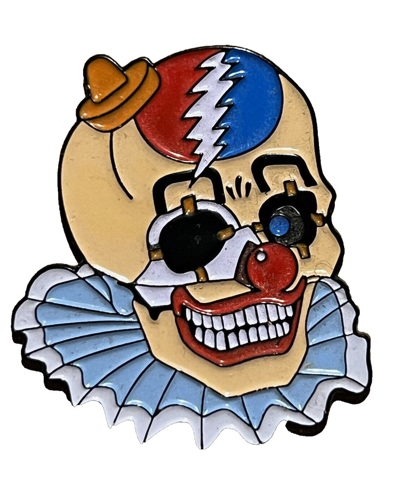 Grateful Dead Pin Lightening Bolt Clown Face Skull