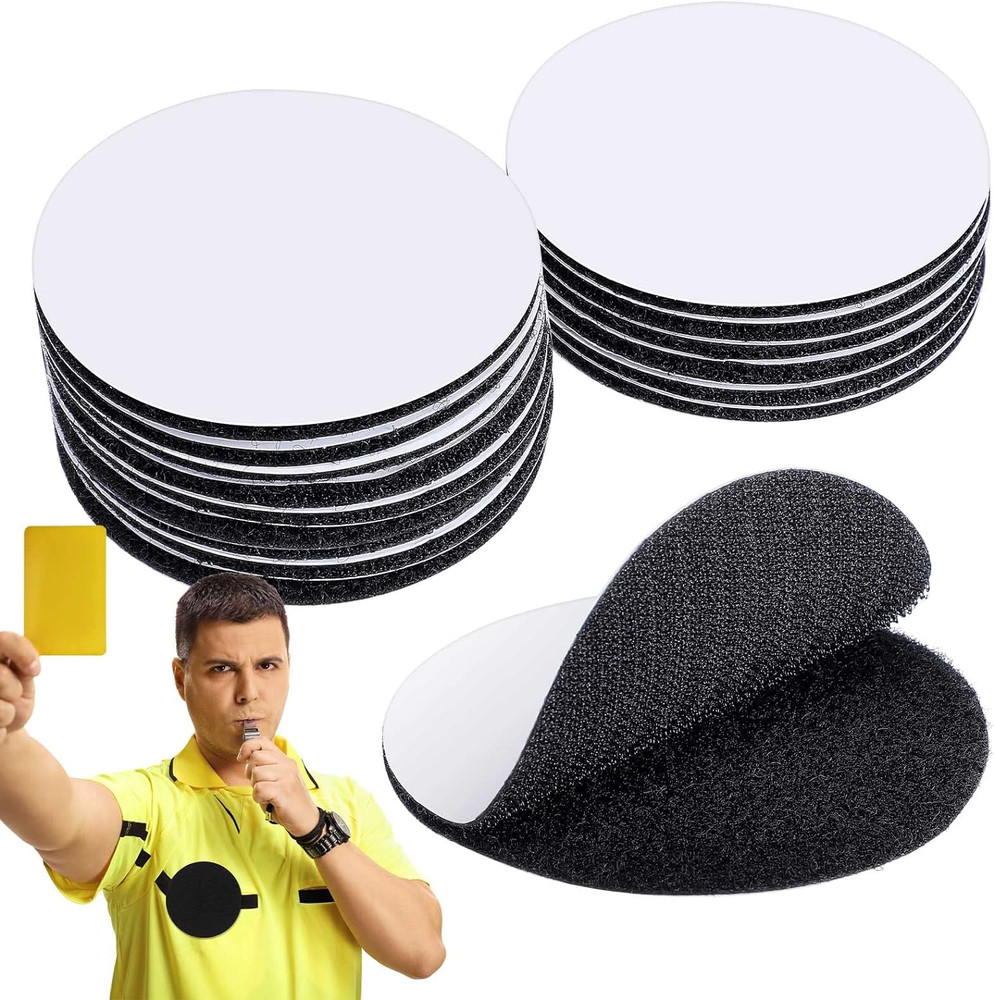 12 Pairs Referee Patch Hook and Loop Dots 3 Inch Self Sticky Circle Hook and Loo