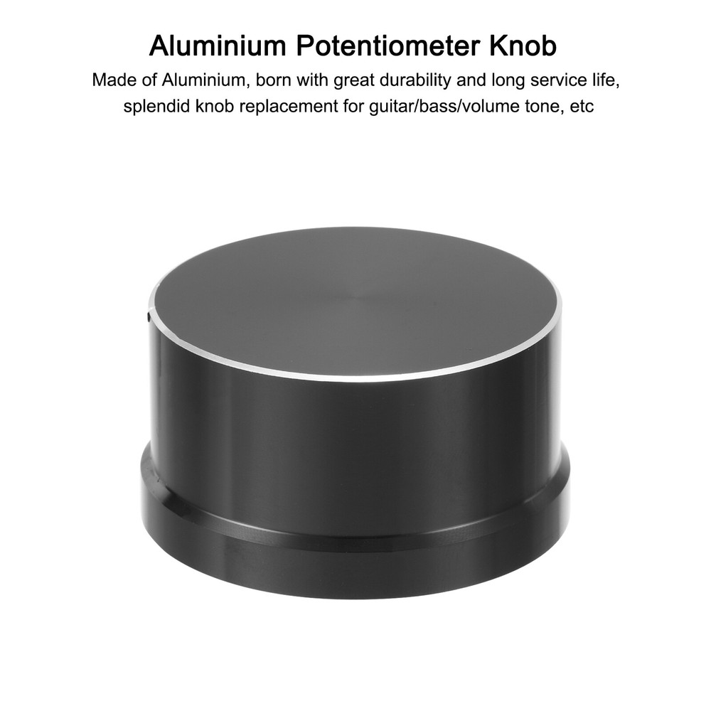 Aluminum Potentiometer Knobs 1/4"x1.9" D-Shaped Shaft Top Hat Knobs Black