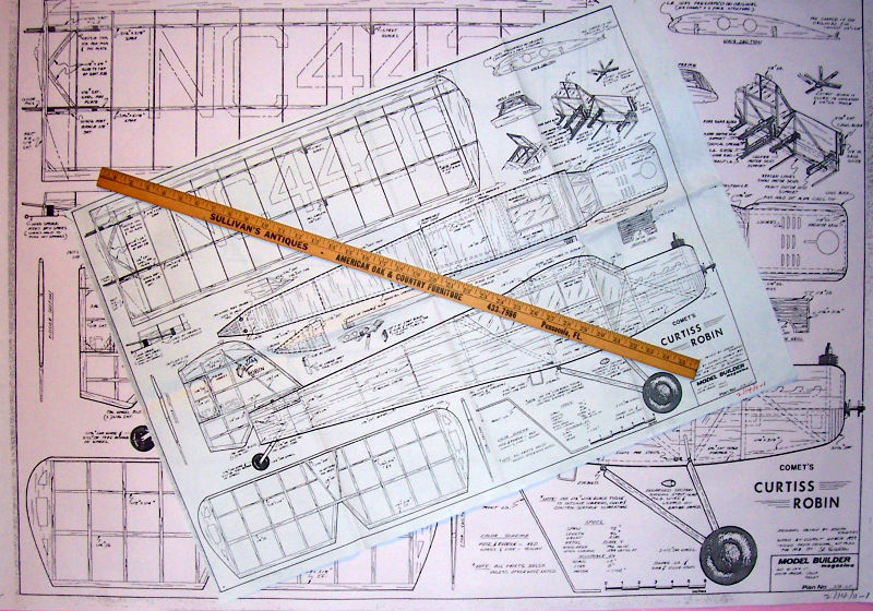 Flyline CURTISS ROBIN PLAN + CONSTRUCTION ARTICLE for 41" Span RC Model Airplane