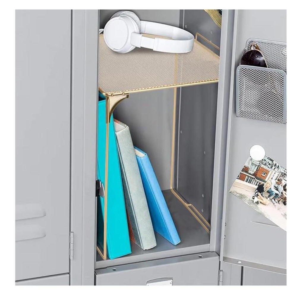 AUECOOME Locker Organizer Shelf Stackable Extra Locker Shelf for School Locker