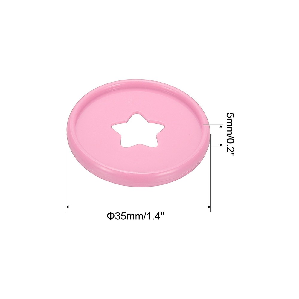 35mm Plastic Book Binding Discs, 33 Pack Expansion Discs Star, Pink