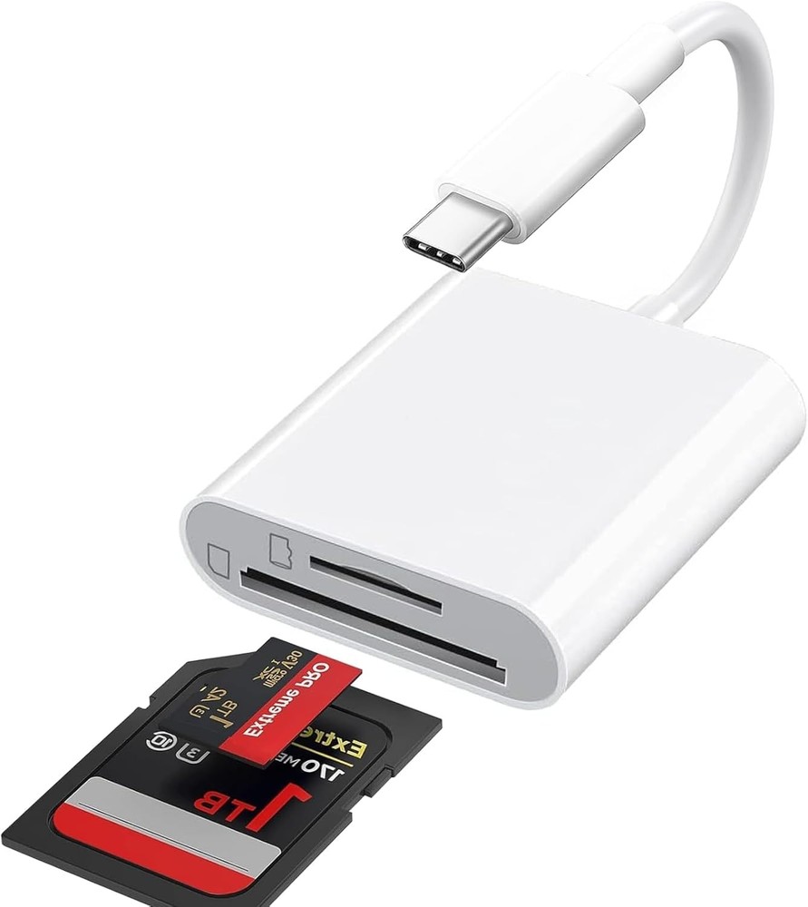 USB C SD Card Reader for iPhone 17/16/15 Series, USB-C to SD/Micro SD Memory Car