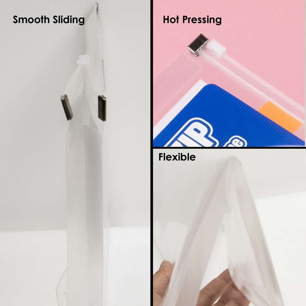 BAZIC Clear A4/Letter Size Zip Envelope, pack of 24