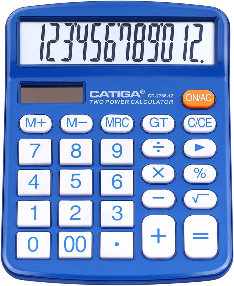 CATIGA Desktop Calculator 12 Digit with Large LCD Display and Sensitive Button,