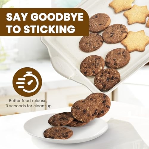 Kikcoin 22 PCS Nonstick Baking Pans Set, Stackable Bakeware, Silicone Handles