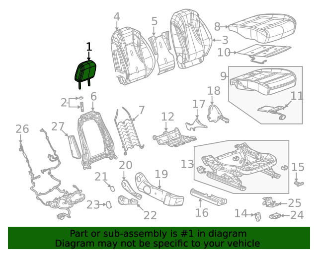 Genuine GM Headrest 84907167