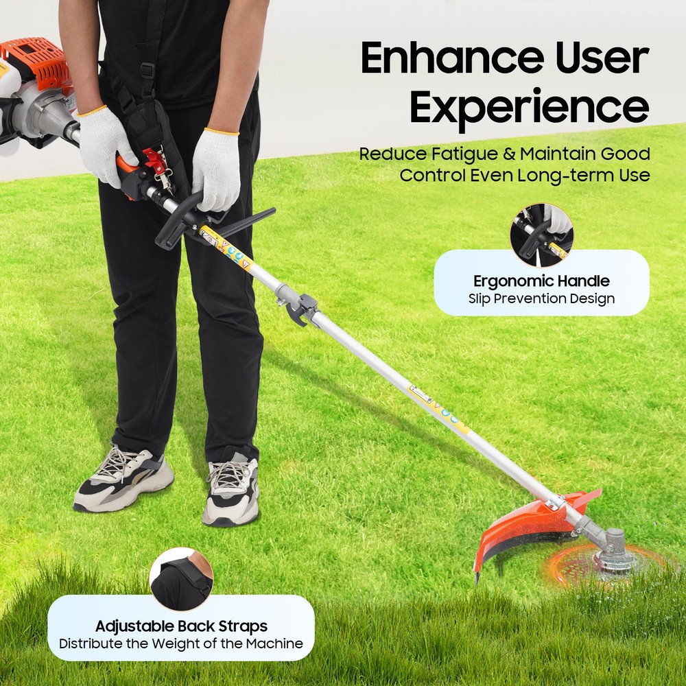 5-in-1 Gas Hedge Trimmer Tool, 52CC 2-Stroke Multi-Functional String Trimmer