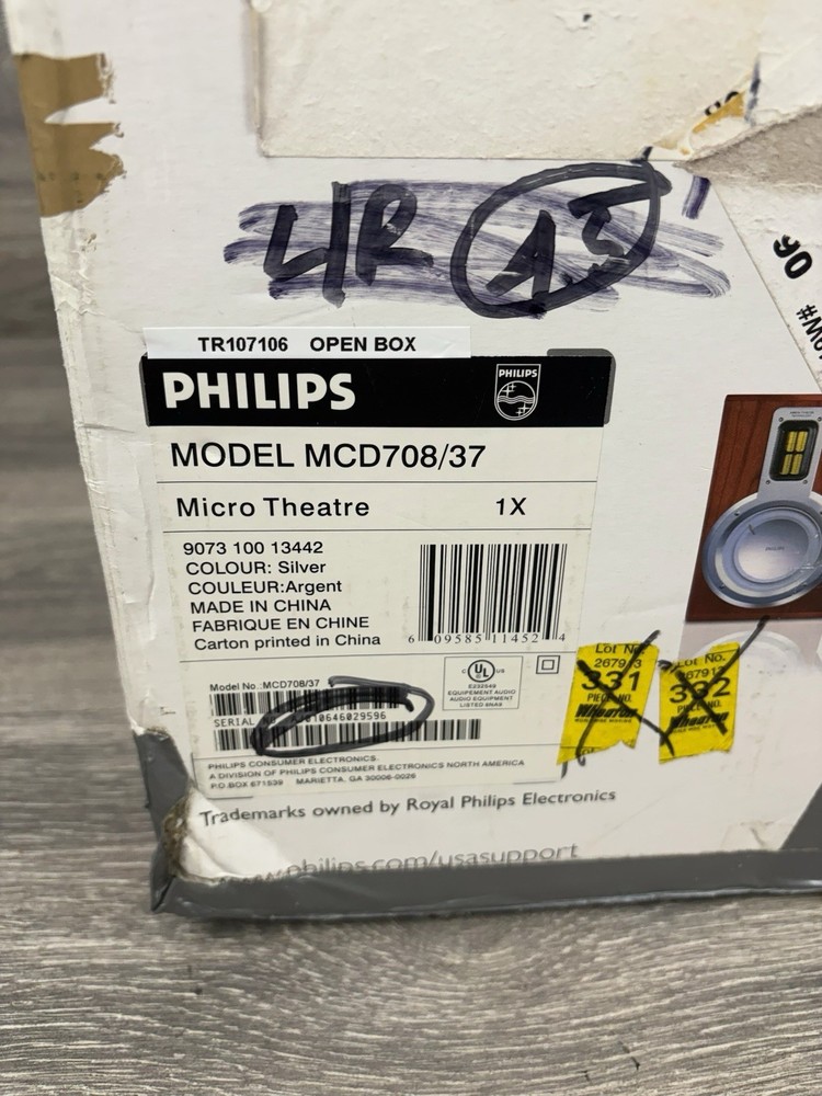 DEFECTIVE Philips MCD708 Micro Theatre System DVDCD Player Tuner Speaker G3D