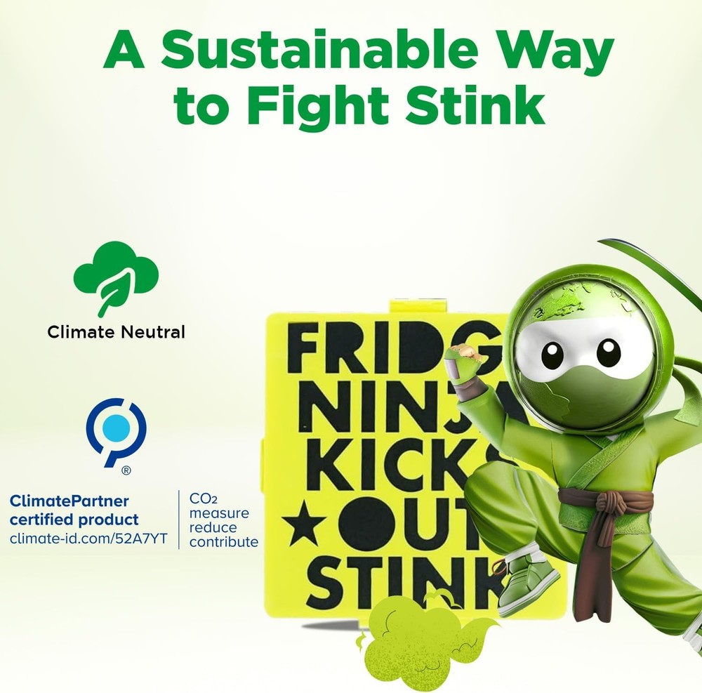 Fridge Ninja Compact Fridge Deodorizer (2 Pack) - More Effective Than Baking