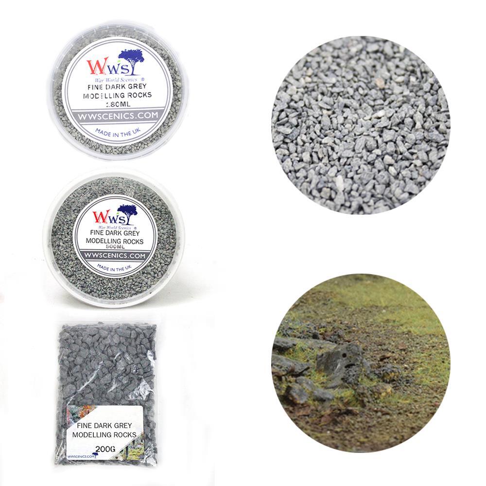 Fine Dark Grey Modelling Rocks 2mm | Wargame Scenery & Basing Material