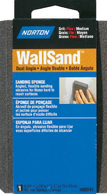Norton 07660700941 Paint & Drywall Sanding Sponge, Dual Angle, Fine/Medium Grit,
