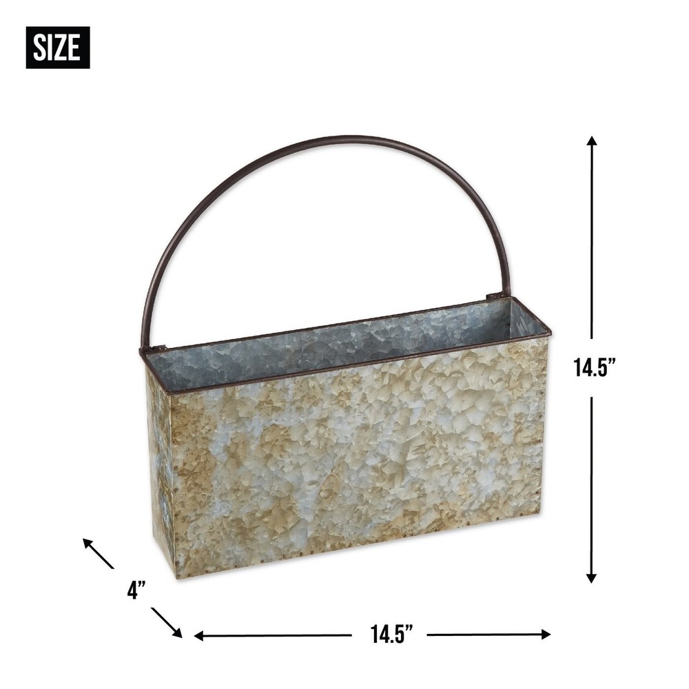 Rectangle Galvanized Wall Planter Home & Garden Decorative Collectible