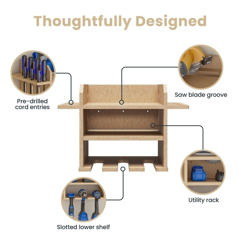 Narrow Wall Tool Storage Organizer Power Drill Dock Portable Workbench Organizer