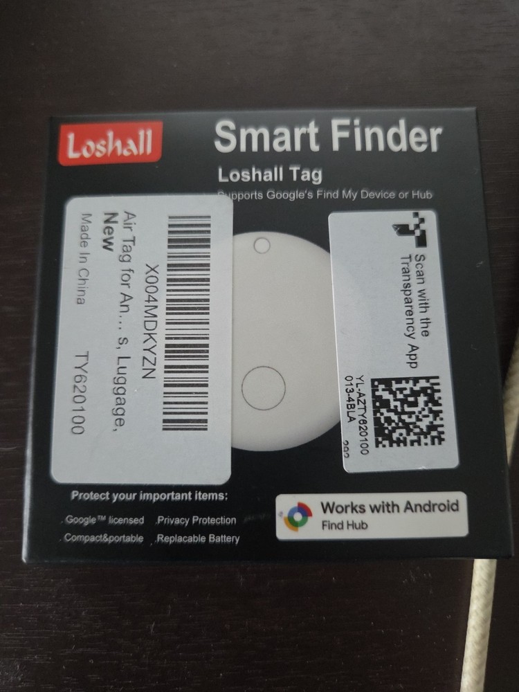 Loshall Tag 4 Pack Smart  Air Tags Bluetooth Trackers Black for Android