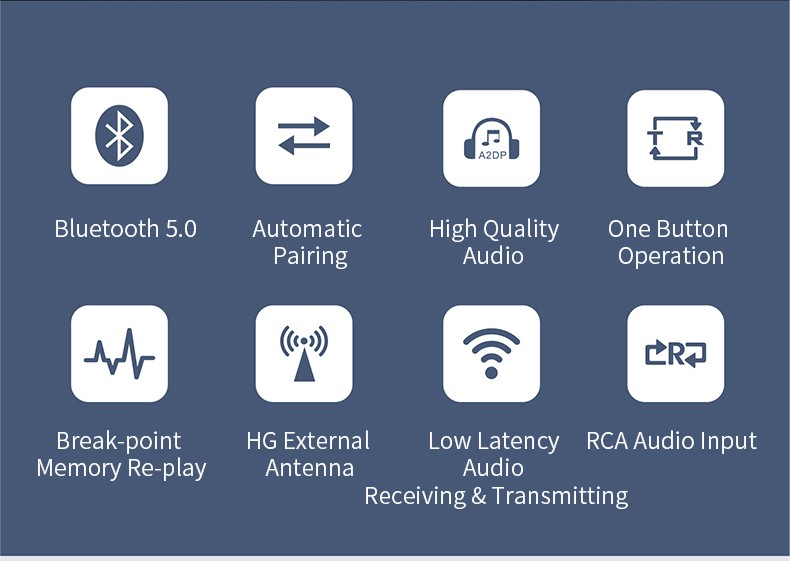 Bluetooth 5.1 Audio Transmitter&Receiver 2 in1 Adapter RCA/AUX